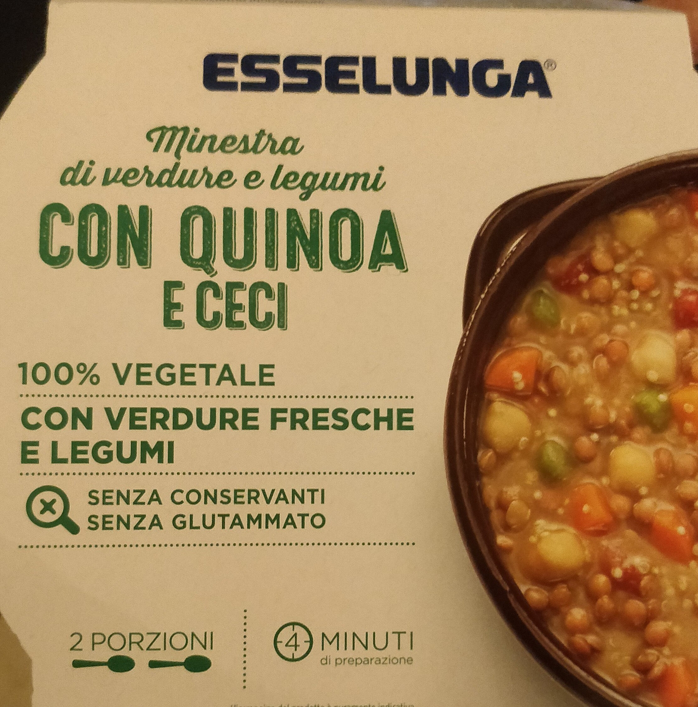 Confezione di Minestra di verdura e legumi con quinoa e ceci