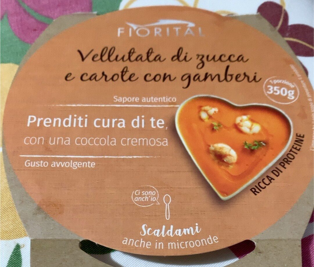 Confezione di Vellutata di zucca carote con gamberi