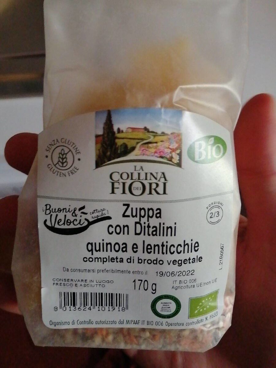 Confezione di Zuppa con ditalini quinoa e lenticchie