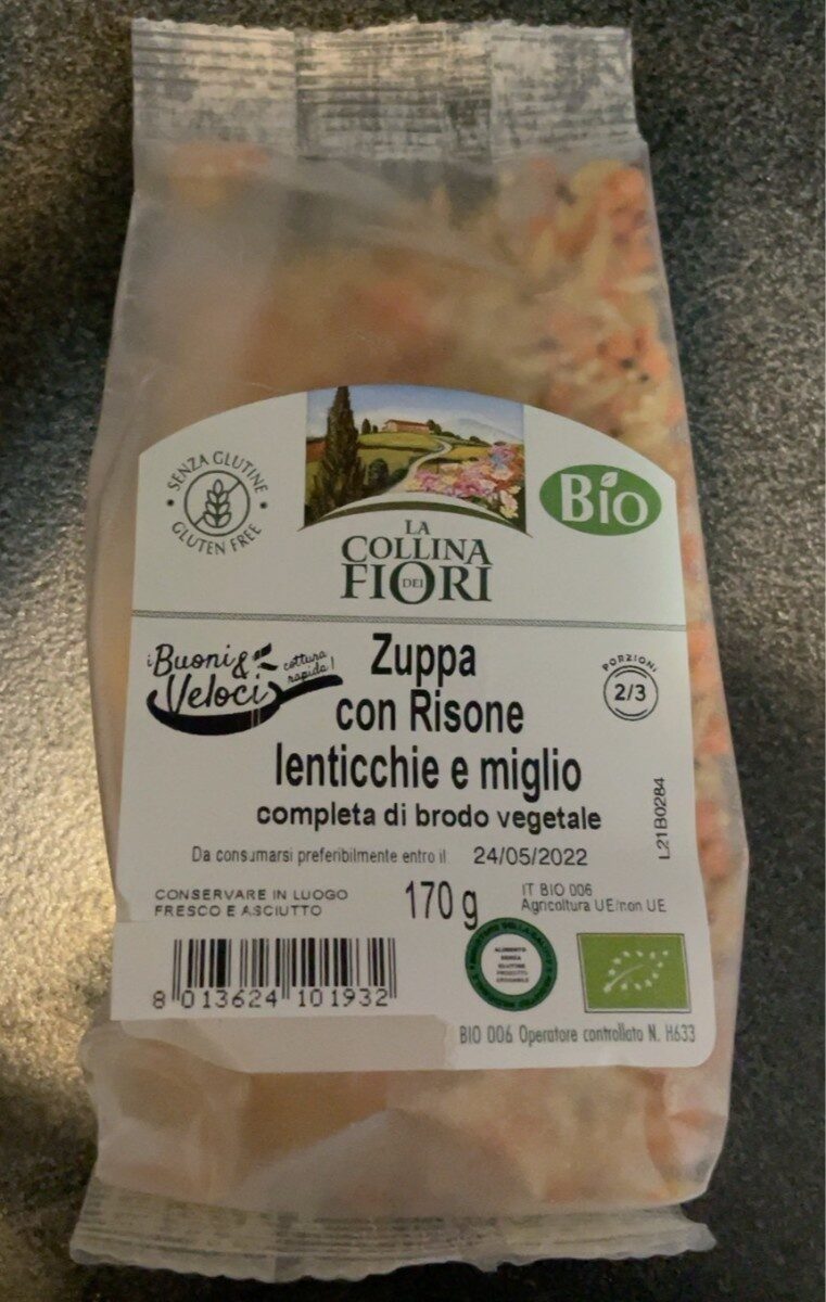 Confezione di Zuppa con risone lenticchie e miglio