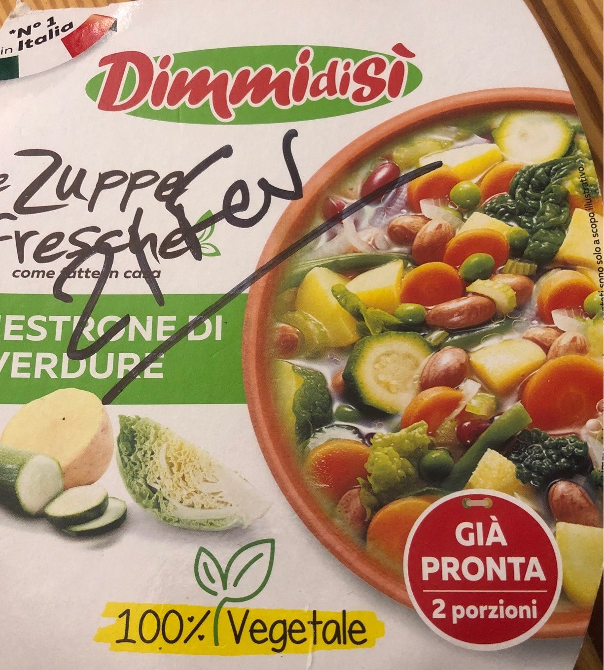 Confezione di Minestrone di verdure con soia edamame