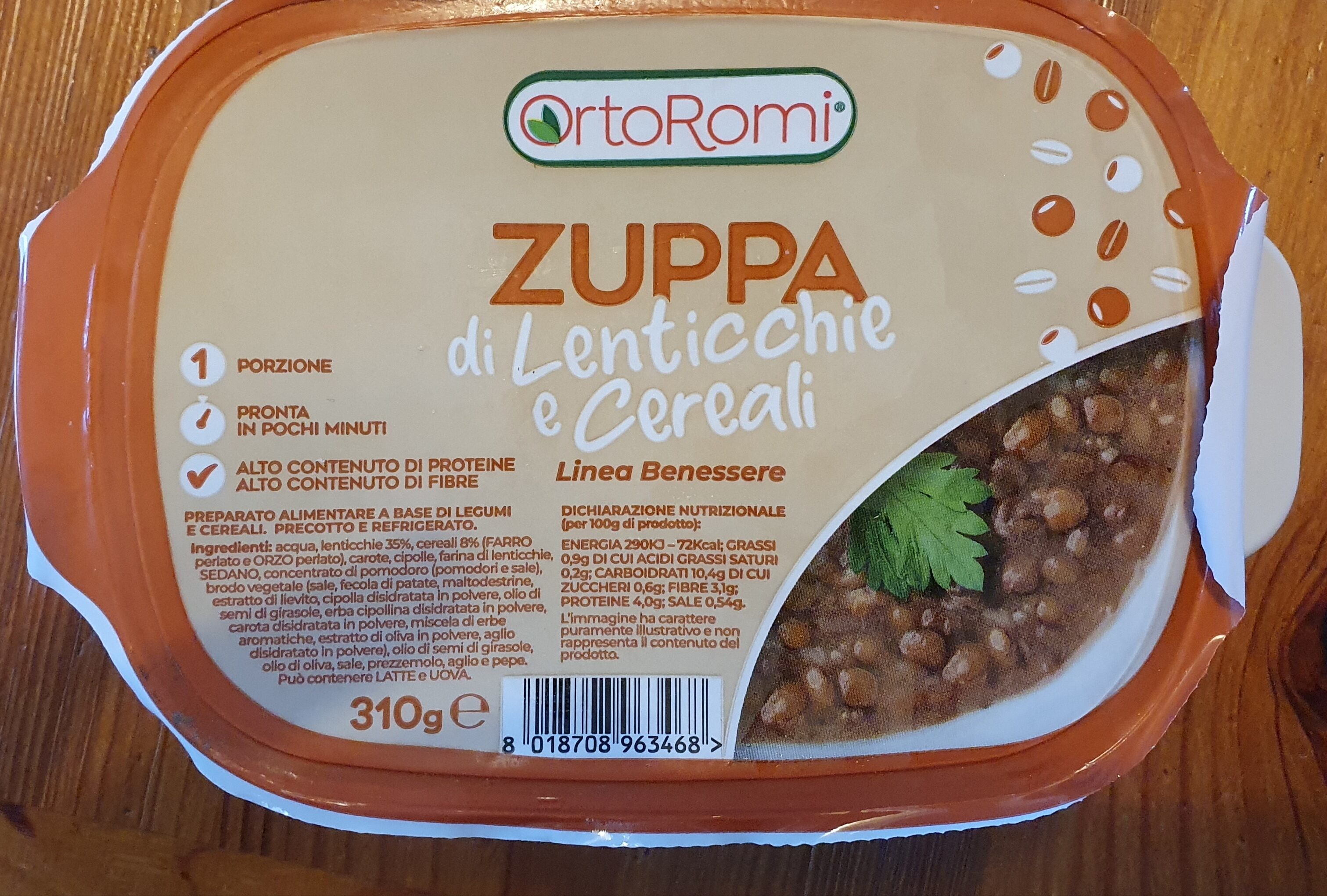 Confezione di Zuppa di lenticchie e cereali