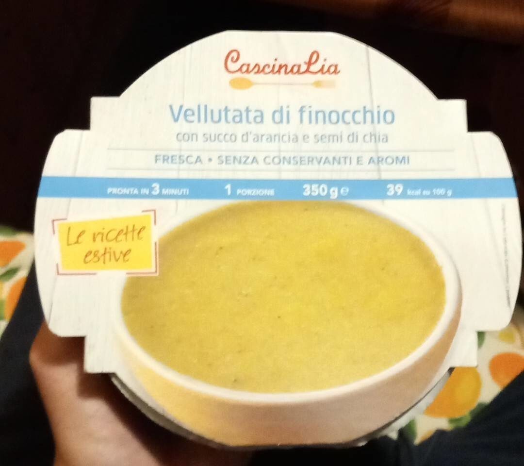 Confezione di Vellutata di finocchio con succo d'arancia e semi di chia
