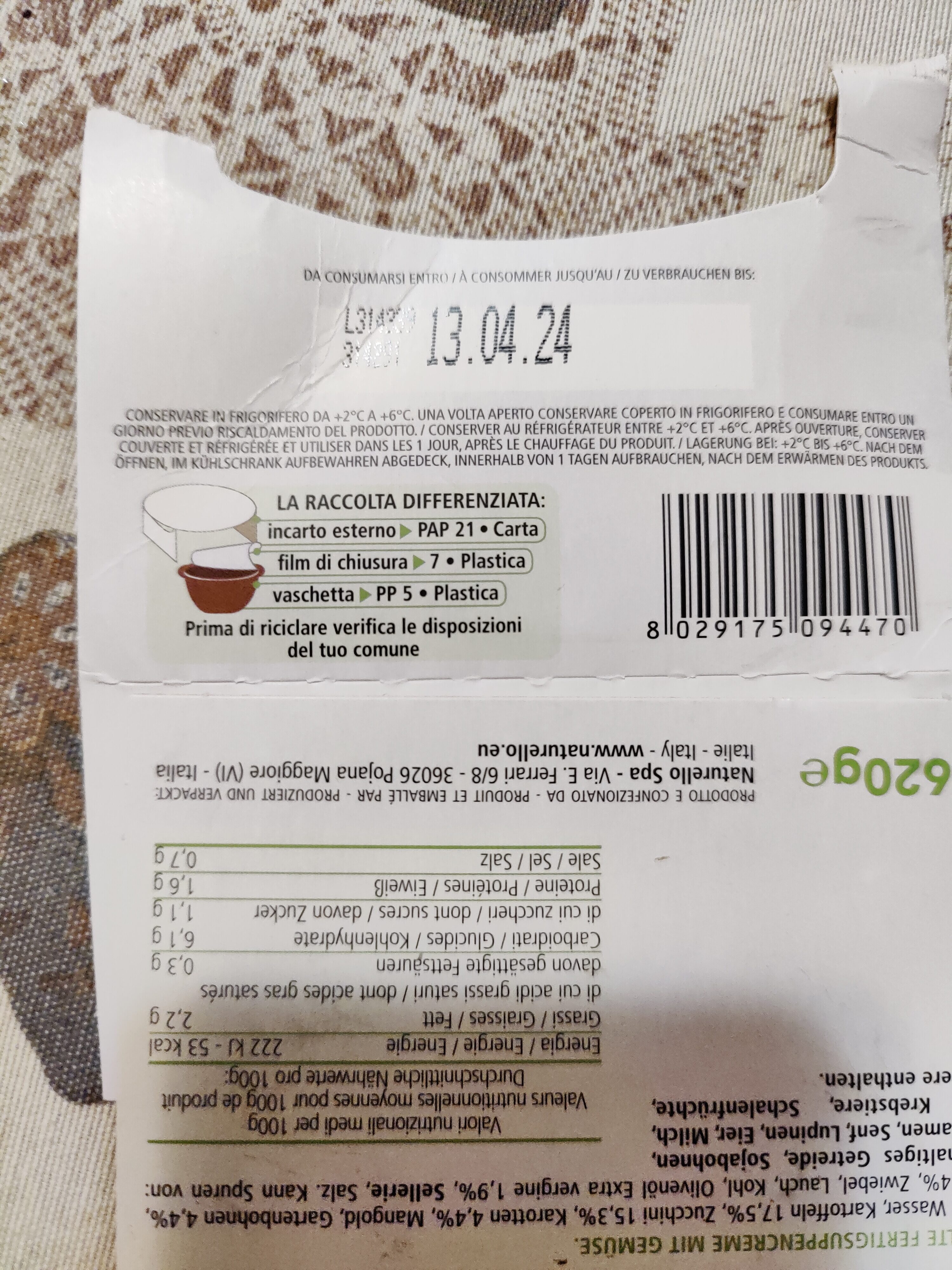 Confezione di Passato di verdure