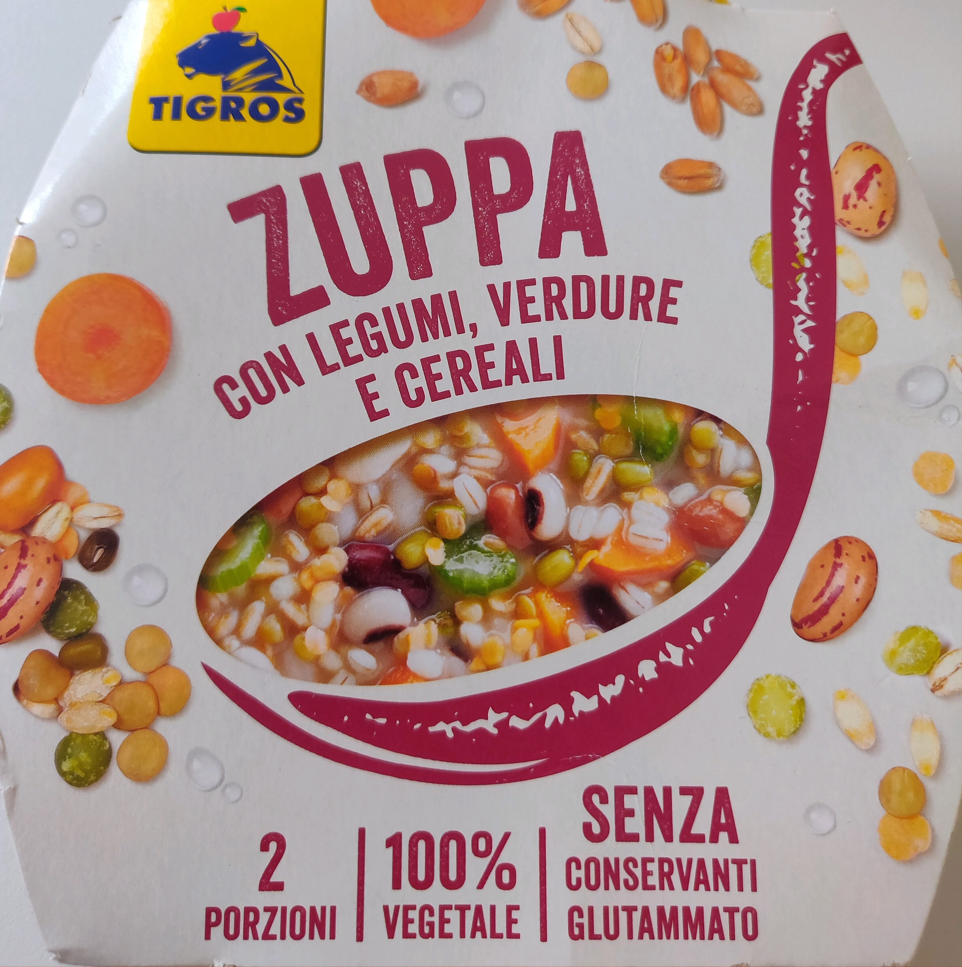 Confezione di Zuppa con legumi, verdure e cereali