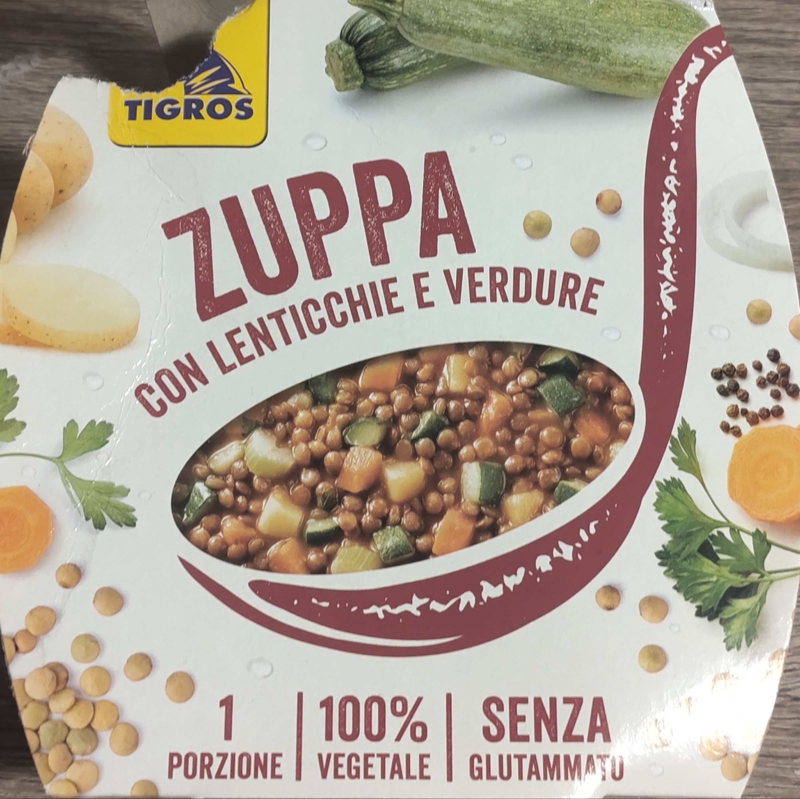 Confezione di Zuppa con lenticchie e verdure