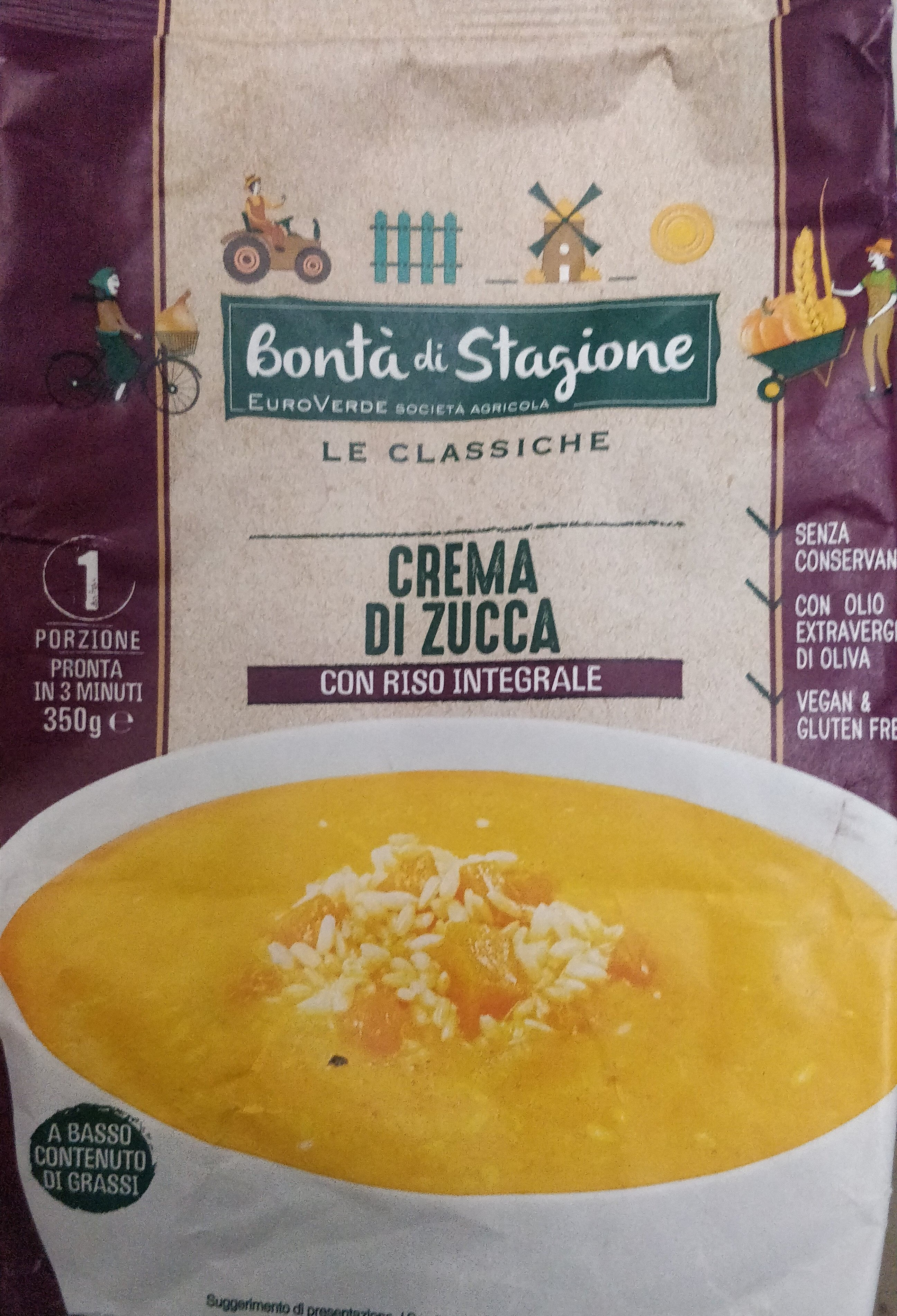 Confezione di Crema di zucca con riso integrale