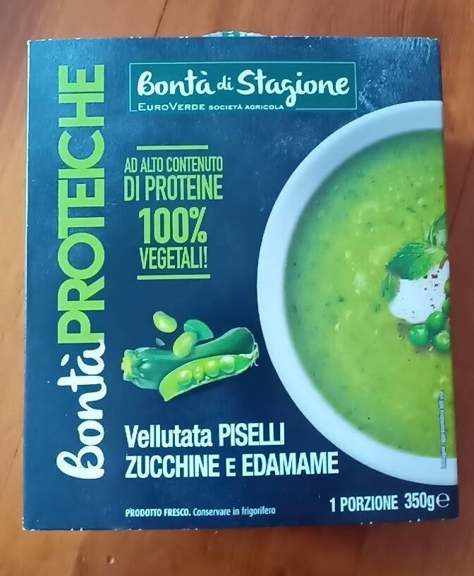 Confezione di Vellutata di piselli e zucchine con edamame